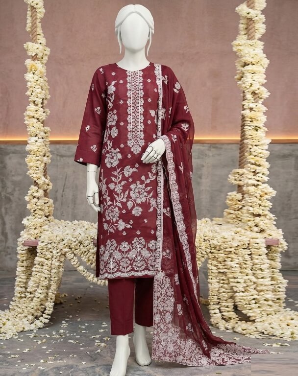 ZUM ZUM Premium Swiss-Chiffon Heavy Embroidered 3-Piece Suit