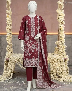 ZUM ZUM Premium Swiss-Chiffon Heavy Embroidered 3-Piece Suit - ZUM ZUM FABRIC